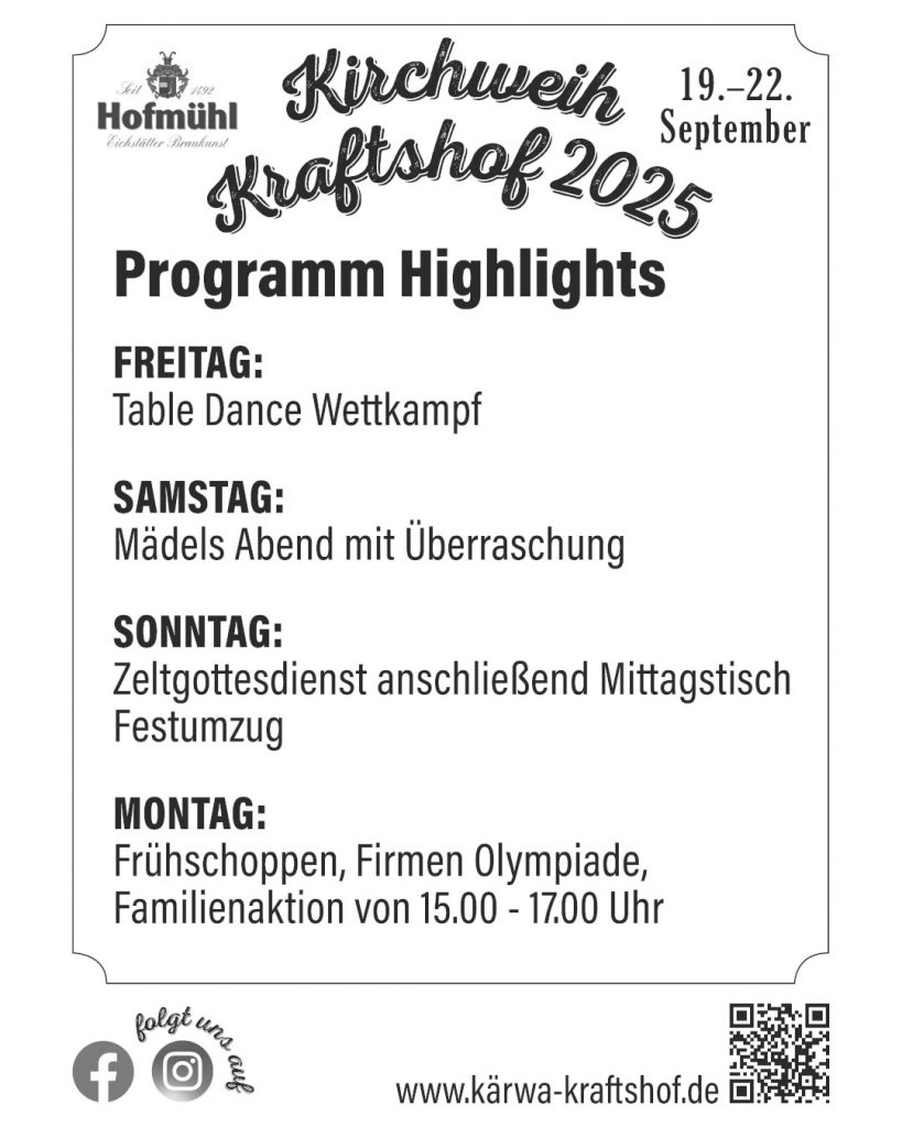 unser 2025 Kärwa-Programm